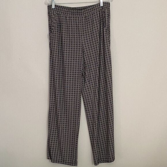 Blue Earth Womens Black & White Stretch Pants Size M Front Pockets Elastic Waist - Picture 2 of 12
